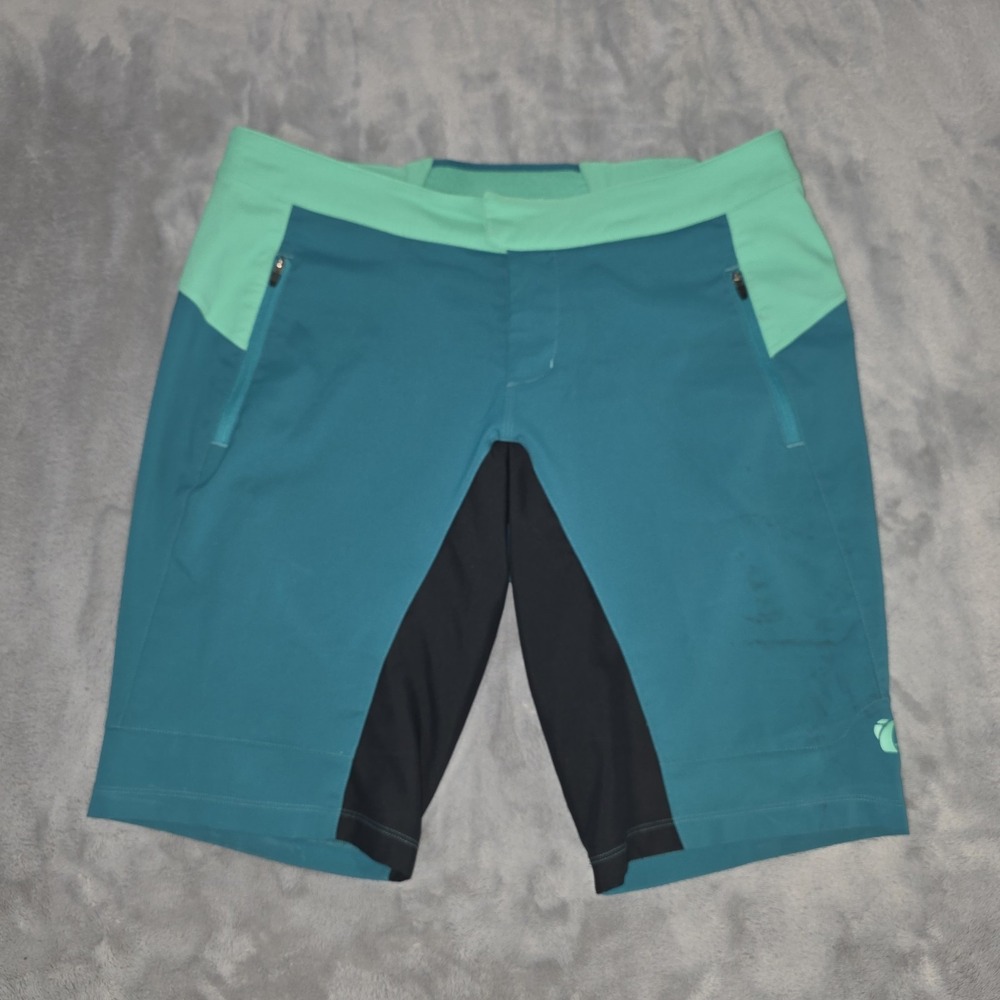 Pearl Izumi Elite Pursuit Shorts Womens Size 36x13 Green Blue Colorblock